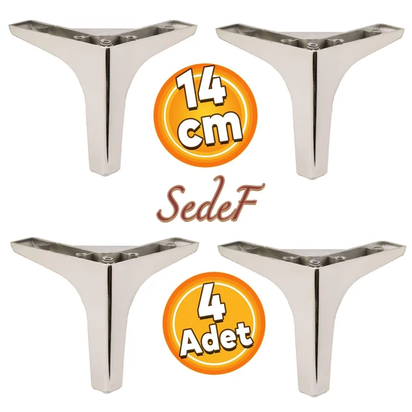 Sedef Lüks Mobilya Kanepe Sehpa Tv Ünitesi Koltuk Ayağı 14 Cm Krom Ayakları 4 Adet