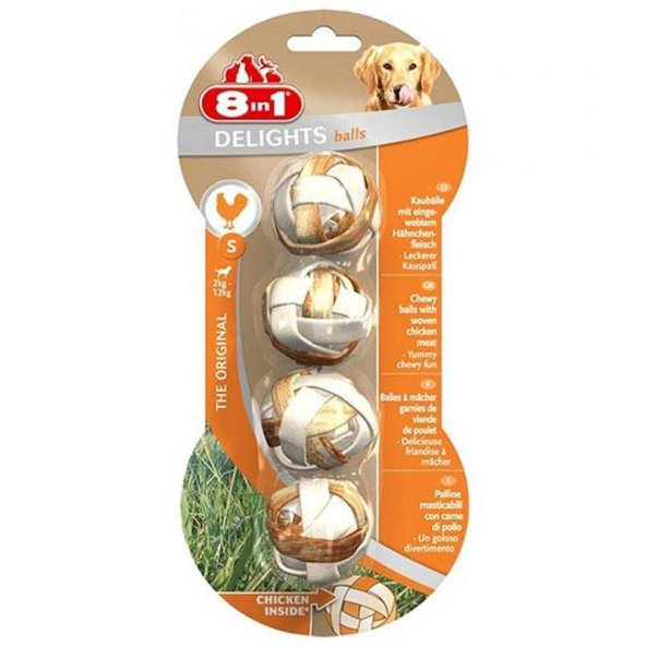 8 in 1 Delights Bones Köpekler İçin Çiğneme Topu Small 4 Adet