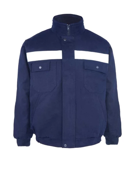 Kışlık İş Takımı Çok Cepli İç Yapısı Polarlı Reflektörlü İş Montu ve 7/7 İş Pantolonu  Lacivert Renk Yüzde Yüz Pamuk 3117-2958 - 5