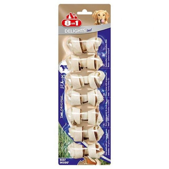 8 in 1 Delights Dental Twist Press Bone with Beef 7 Adet 84 Gr