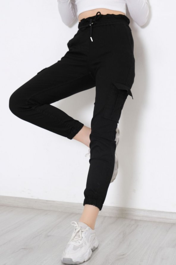 Beli Lastikli Kargo Pantolon Siyah - 8984.160. - 3