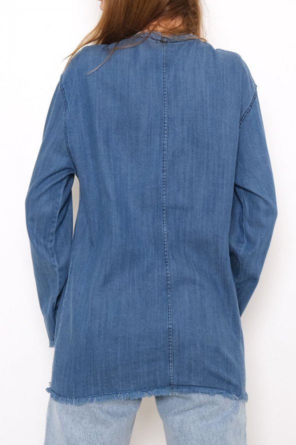 Gabardin Ceket Mavi - 1605.1367. - 9