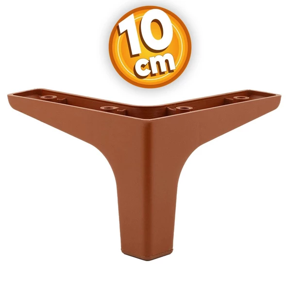 Sedef Lüks Mobilya Kanepe Sehpa Tv Ünitesi Koltuk Ayağı 10 Cm Düz Kahverengi Ayakları (4 ADET) - Resim 3