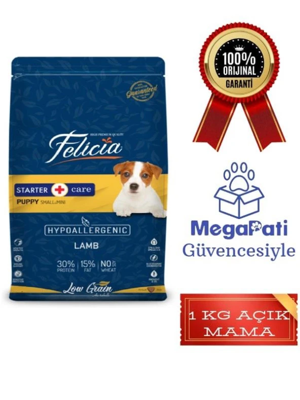 Felicia HypoAllergenic  1 Kg Açık Mama Kuzulu Küçük Orta Irk Düşük Tahıllı Yavru Köpek Maması