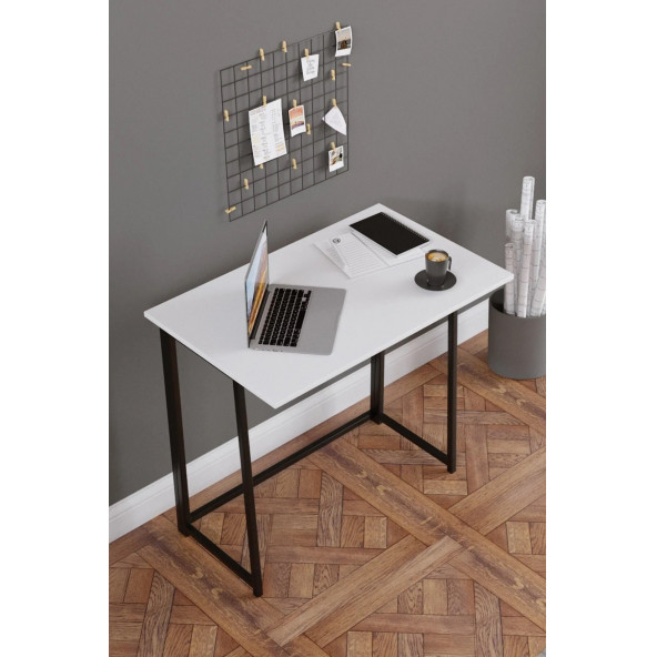 Fahrettin Küçük Work Katlanabilir Çalışma Masası Bilgisayar Masası Çizim Masası Work001 Beyaz - 2