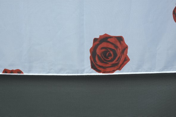 TERGAL GÜLLÜ MODEL BEYAZ RENK TEK KANAT Hazır dikilmiş Pileli Fon Perde 300*260 cm - 3