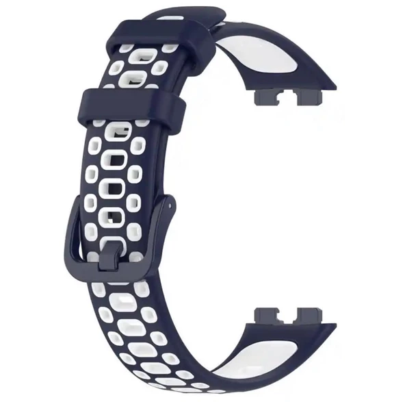 Huawei Band 8 Kordon Delikli Çift Renk Silikon Kayış - 6
