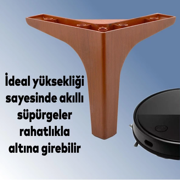Sedef Lüks Mobilya Kanepe Sehpa Tv Ünitesi Koltuk Ayağı 14 Cm Ahşap Desenli Ayakları 4 Adet - 6