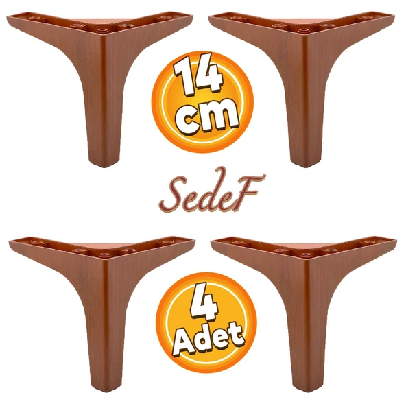 Sedef Lüks Mobilya Kanepe Sehpa Tv Ünitesi Koltuk Ayağı 14 Cm Ahşap Desenli Ayakları 4 Adet