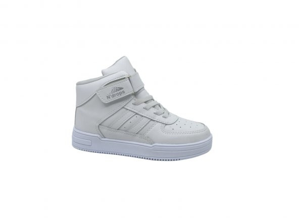 Drops Beyaz Bilekli Bantlı Bağcıklı Çocuk Spor Ayakkabı