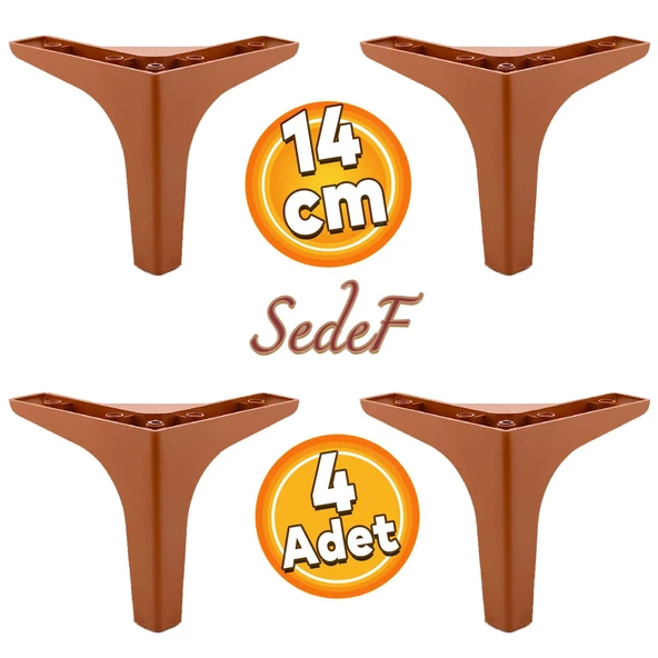 Sedef Lüks Mobilya Kanepe Sehpa Tv Ünitesi Koltuk Ayağı 14 Cm Kahverengi Ayakları 4 Adet