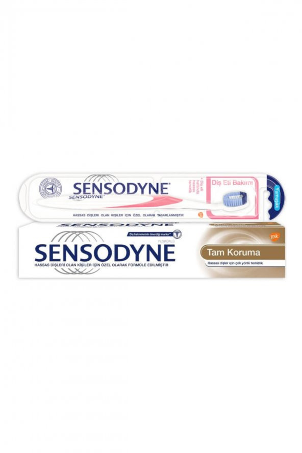 Sensodyne Diş Macunu Tam Koruma Beyazlatıcı 75 ml + Diş Eti Bakımı Yumuşak Diş Fırçası