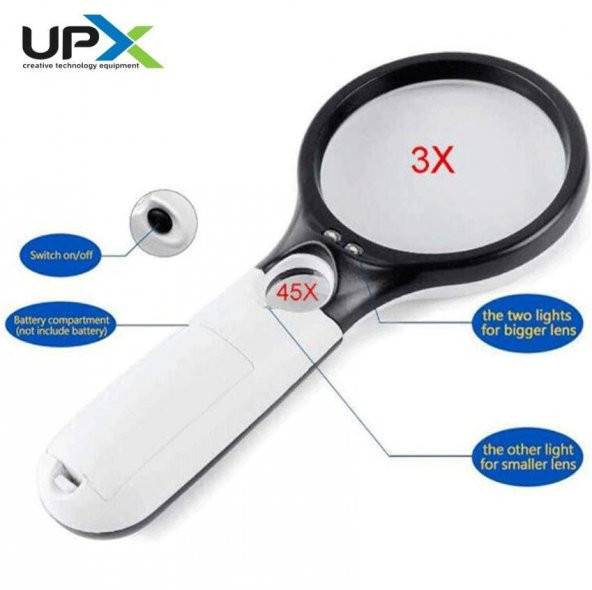 Upx 6902 Optik Lens El Büyüteç Lens Çapı 75mm 5 Diopter - 2