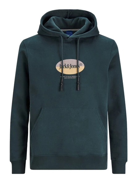 JACK JONES Kapüşonlu Yazı Baskılı Erkek Sweatshirt 12242197 - Resim 7