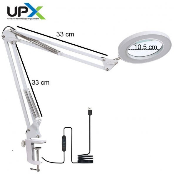 Upx Büyüteç 803L 5x 12w Led Aydınlatma 107 mm Cam Lens 5 Diopter Adaptör Dahil Değildir - 5