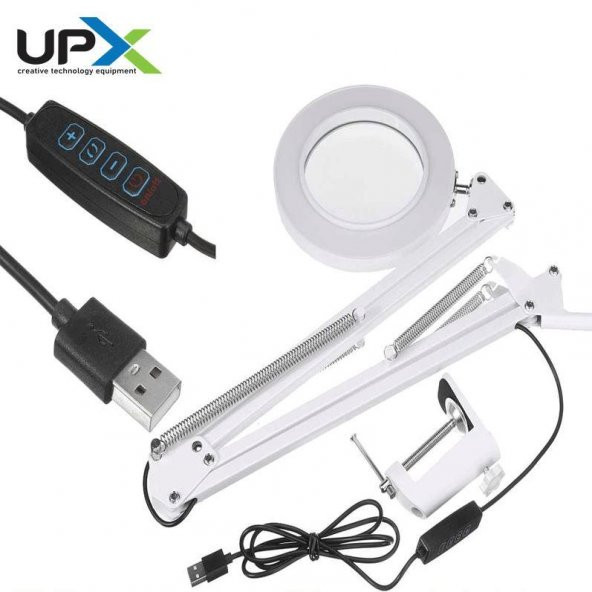 Upx Büyüteç 803L 5x 12w Led Aydınlatma 107 mm Cam Lens 5 Diopter Adaptör Dahil Değildir - 7