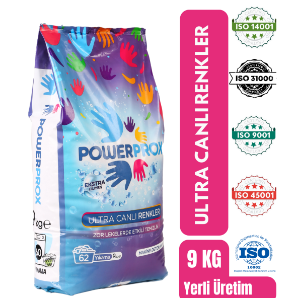 Power Prox Ultra Canlı Renkler Toz Çamaşır Deterjanı 9 Kg Renkliler Için