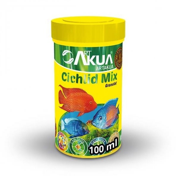 Artakua Cichlid Mix Granül 100 ML 40 Gr Balık Yemi 1,7 MM
