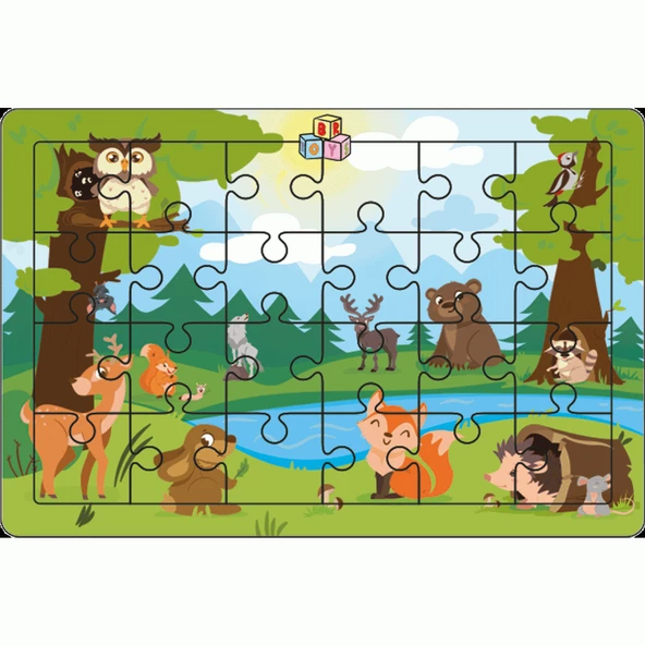 Br Toys Orman Hayvanları 24 lü yap Boz puzzle