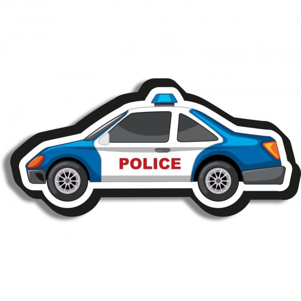 Police Cars Ahşap Mini Rozet