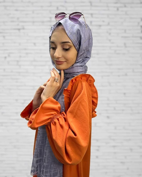 Cosie İthal  Desenli Yakma Şal 00829  KOYU GÜMÜŞ ürün görseli