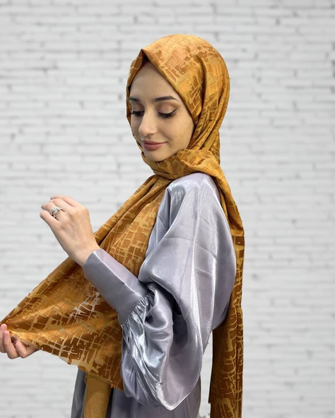 Cosie İthal Desenli Yakma Şal 00829 TARÇIN