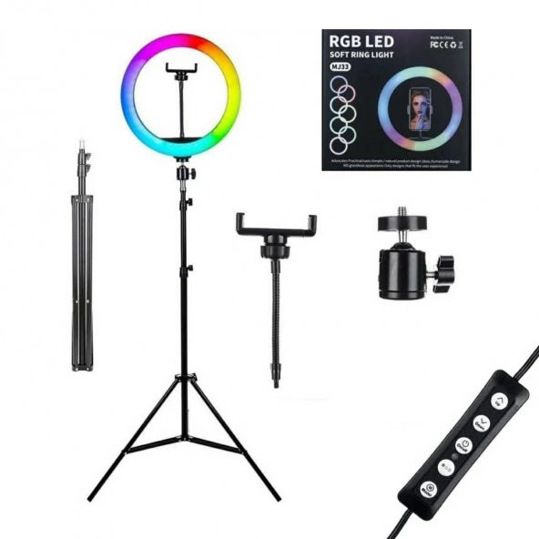 Soft Ring Light MJ33 13" 33cm RGB LED Halka Işık Tripodlu Selfie Işığı - 4