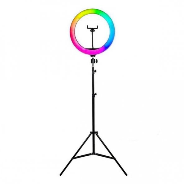 Soft Ring Light MJ36 14" 36cm RGB LED Halka Işık Tripodlu Selfie Işığı