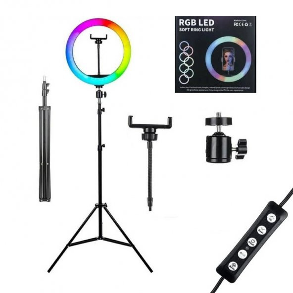 Soft Ring Light MJ36 14" 36cm RGB LED Halka Işık Tripodlu Selfie Işığı - 4