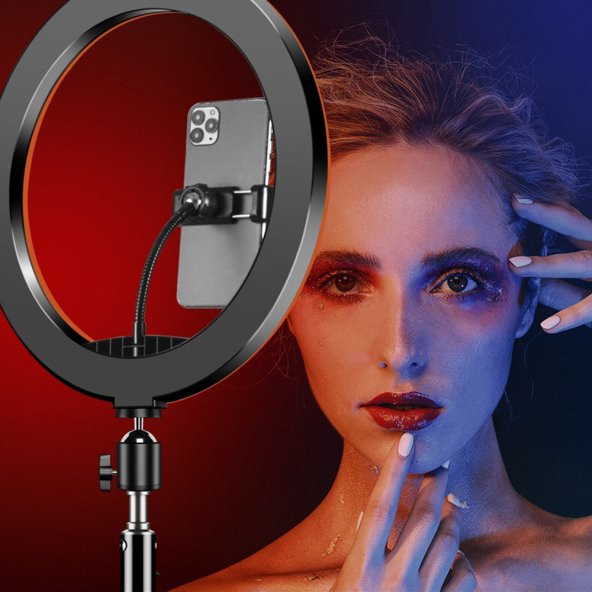 Soft Ring Light MJ36 14" 36cm RGB LED Halka Işık Tripodlu Selfie Işığı - 6