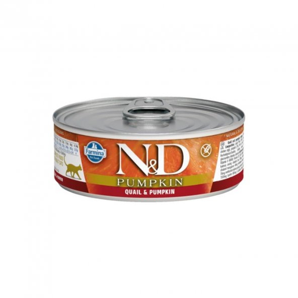 N&D Balkabaklı ve Bıldırcınlı Tahılsız Yetişkin Kedi Konservesi 80gr