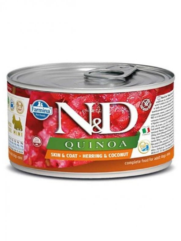 N&D Quinoa Skin&Coat Ringa Balığı ve Hindistan Cevizli Köpek Konservesi 140gr