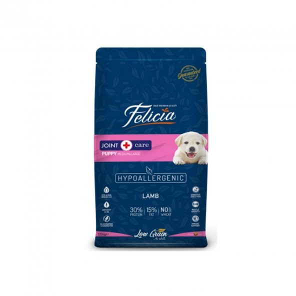 Felicia Az Tahıllı 15 Kg Yavru Kuzulu M/Large Breed HypoAllergenic Köpek Maması