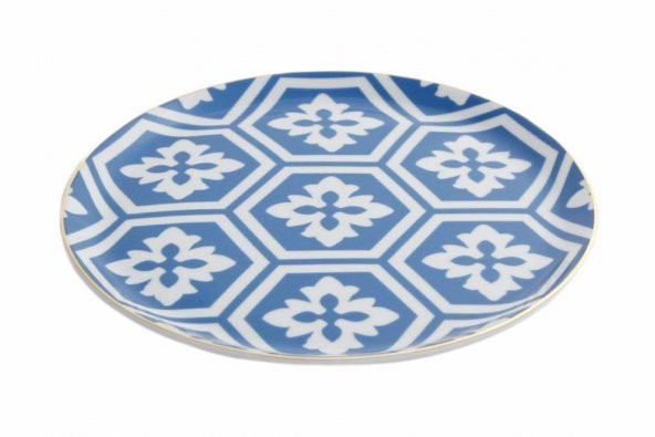 Porland Morocco Desen2 Mavi Düz Tabak 24 cm 04A+P021461