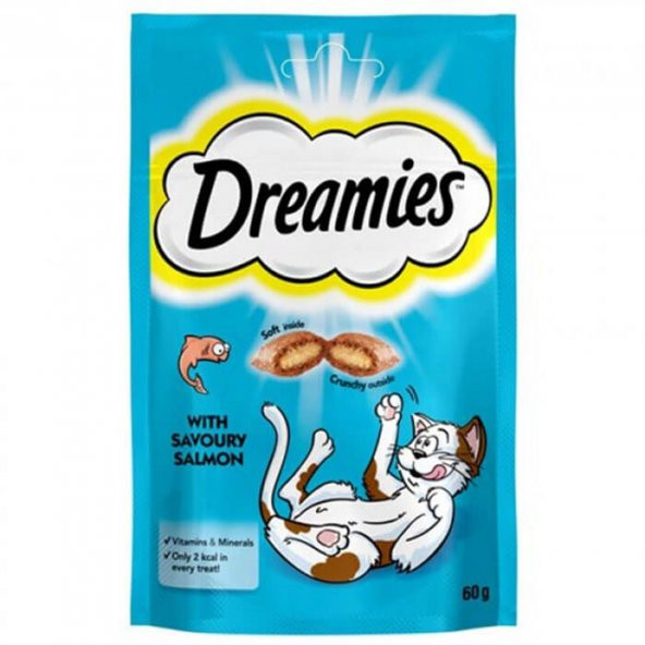 Dreamies İçi Dolgulu Somonlu Kedi Ödül Bisküvisi 60gr