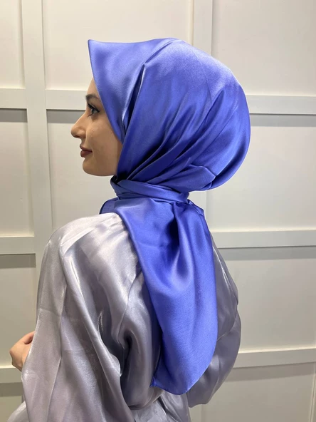 Cosie İpeksi Görünümlü Janjan Eşarp 100x100cm  00906  LİLA - Resim 3