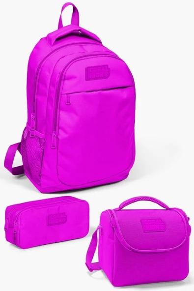 Coral High Kids Pembe 3'lü Okul Çanta Seti - Kız Çocuk İlkokul Çanta Takımı ürün görseli