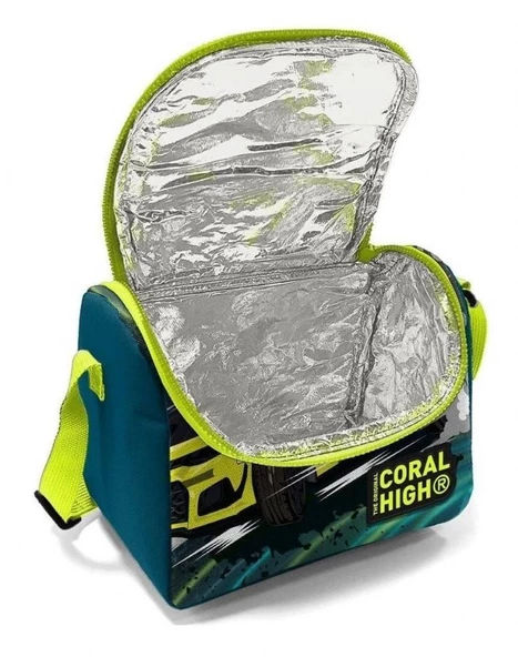 Coral High Kids Nefti Fosforlu Sarı Araba Desenli 3'lü Okul Çanta Seti - Resim 5