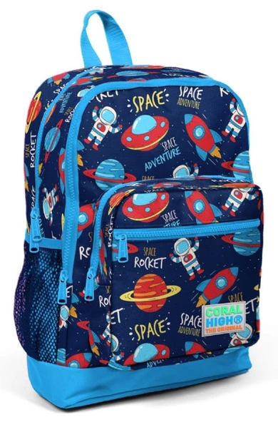 Coral High Kids Lacivert Mavi Uzay Desenli 3'lü Okul Çanta Seti - Erkek Çocuk - 2