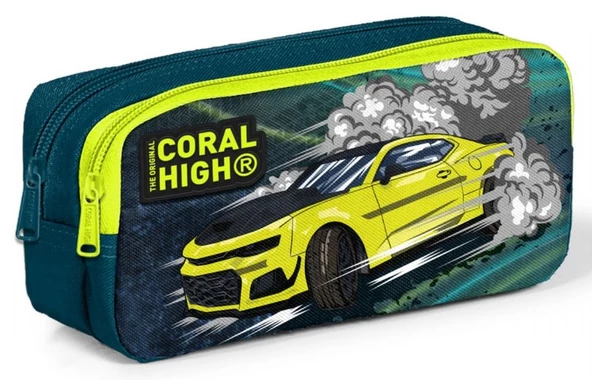 Coral High Nefti Sarı Araba İlkokul Sırt Çantası ve Kalemlik Seti - Resim 4