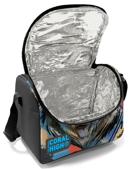 Coral High Gri Siyah Kurt Erkek Çocuk Beslenme Çantası Seti - Resim 2