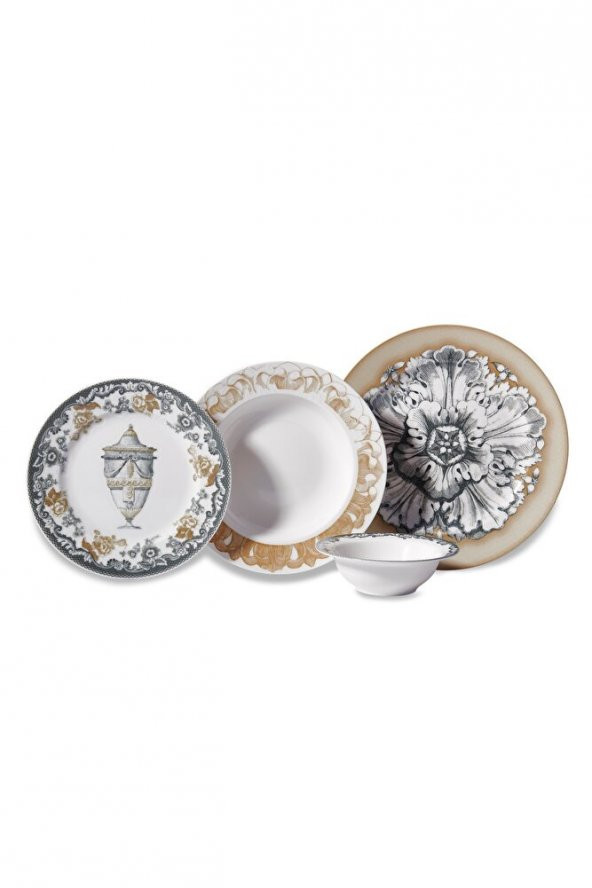 Vanessa Collection 24 Parça Yuvarlak Yemek Takımı