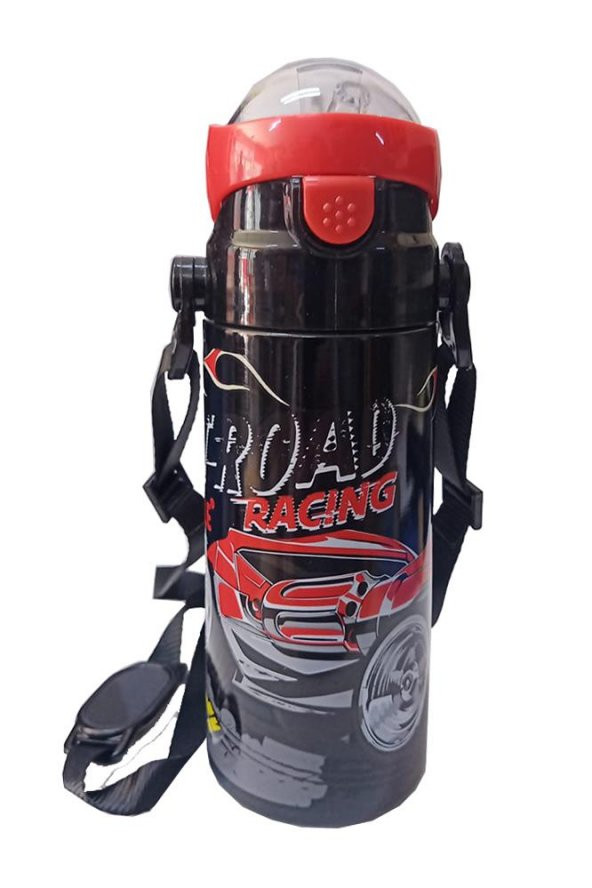 Erkek Çocuk Matara 550 ml Siyah 1 Adet Çelik Suluk Okul Matarası Öğrenci Suluğu - 2