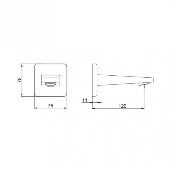 ECA Dalia Ankastre Gömme Banyo Bataryası Çıkış Ucu Gaga 102159212-K - Resim 2