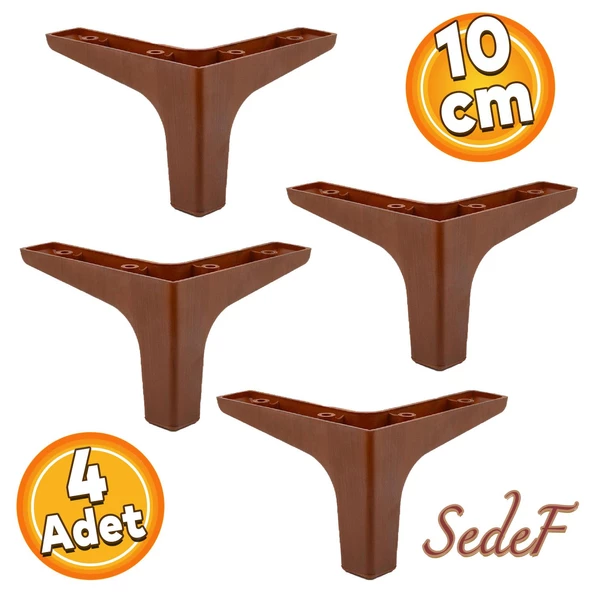 Sedef Lüks Mobilya Kanepe Sehpa Tv Ünitesi Koltuk Ayağı 10 Cm Ahşap Desenli Ayakları (4 ADET) ürün görseli
