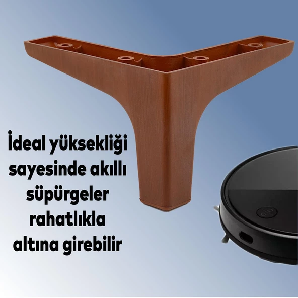Sedef Lüks Mobilya Kanepe Sehpa Tv Ünitesi Koltuk Ayağı 10 Cm Ahşap Desenli Ayakları (4 ADET) - Resim 3