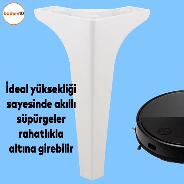 Sedef Lüks Mobilya Kanepe Tv Ünitesi Konsol Koltuk Ayağı 19 Cm Beyaz Ayakları 4 Adet - 4