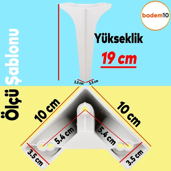 Sedef Lüks Mobilya Kanepe Tv Ünitesi Konsol Koltuk Ayağı 19 Cm Beyaz Ayakları 4 Adet - 2