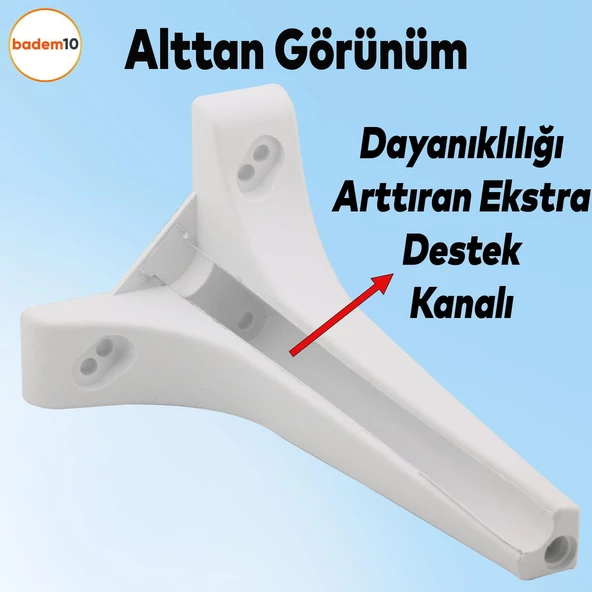 Sedef Lüks Mobilya Kanepe Tv Ünitesi Konsol Koltuk Ayağı 19 Cm Beyaz Ayakları 4 Adet - 5