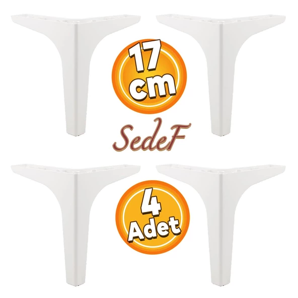 Sedef Lüks Mobilya Kanepe Tv Ünitesi Konsol Koltuk Ayağı 17 Cm Beyaz Ayakları 4 Adet
